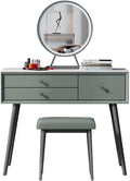 AMONG Vanity Desk Dresser Bedroom Modern Minimalist Dressing Table Small Apartment Dressing Table with Three Drawers, Stool and Mirror Bedroom Makeup Table