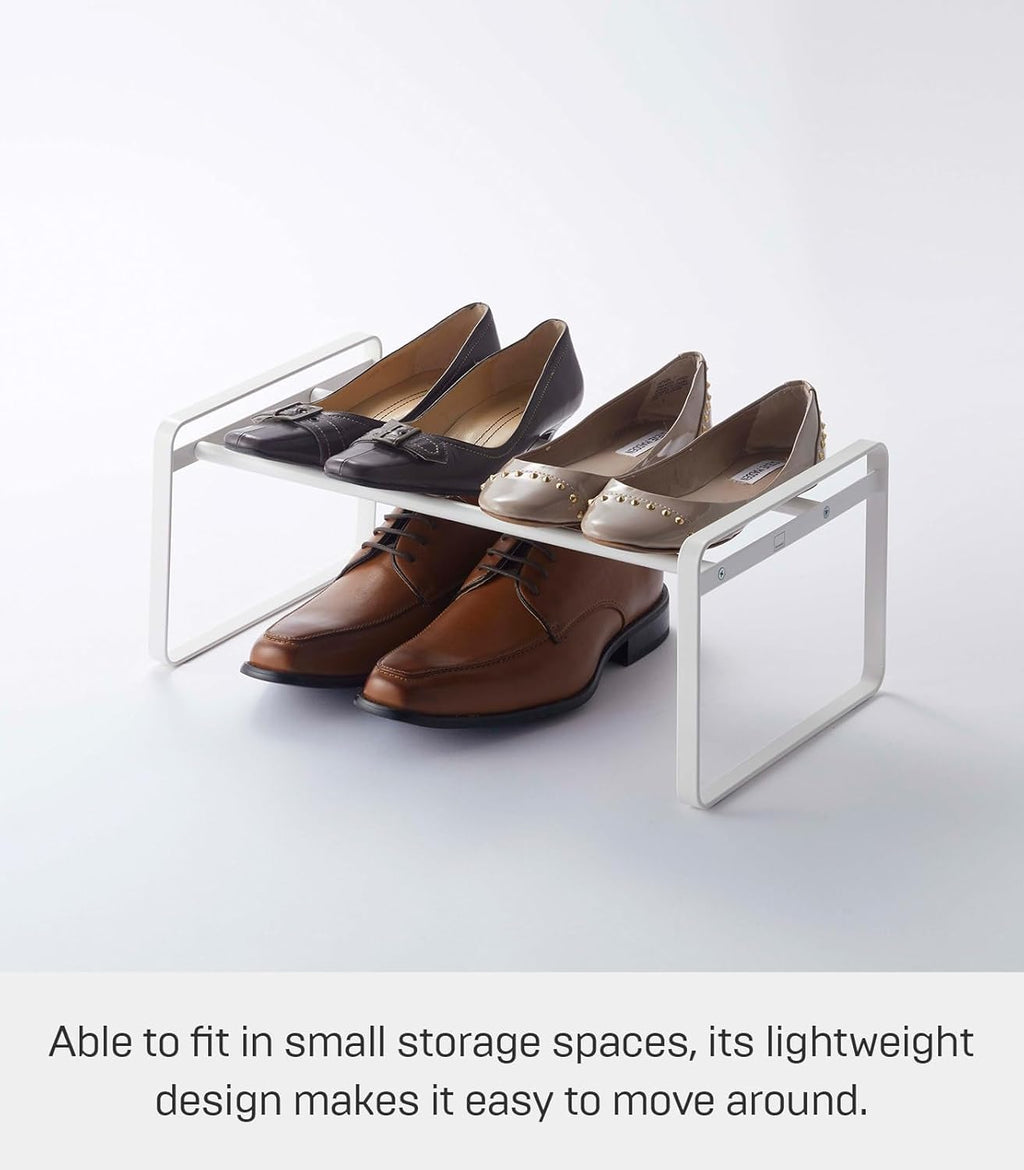 YAMAZAKI Home Frame Adjustable Shoe Rack - Spacesaving Storage Solution, 7" - Steel - Holds Up to 4 Pairs of Shoes Per Shelf