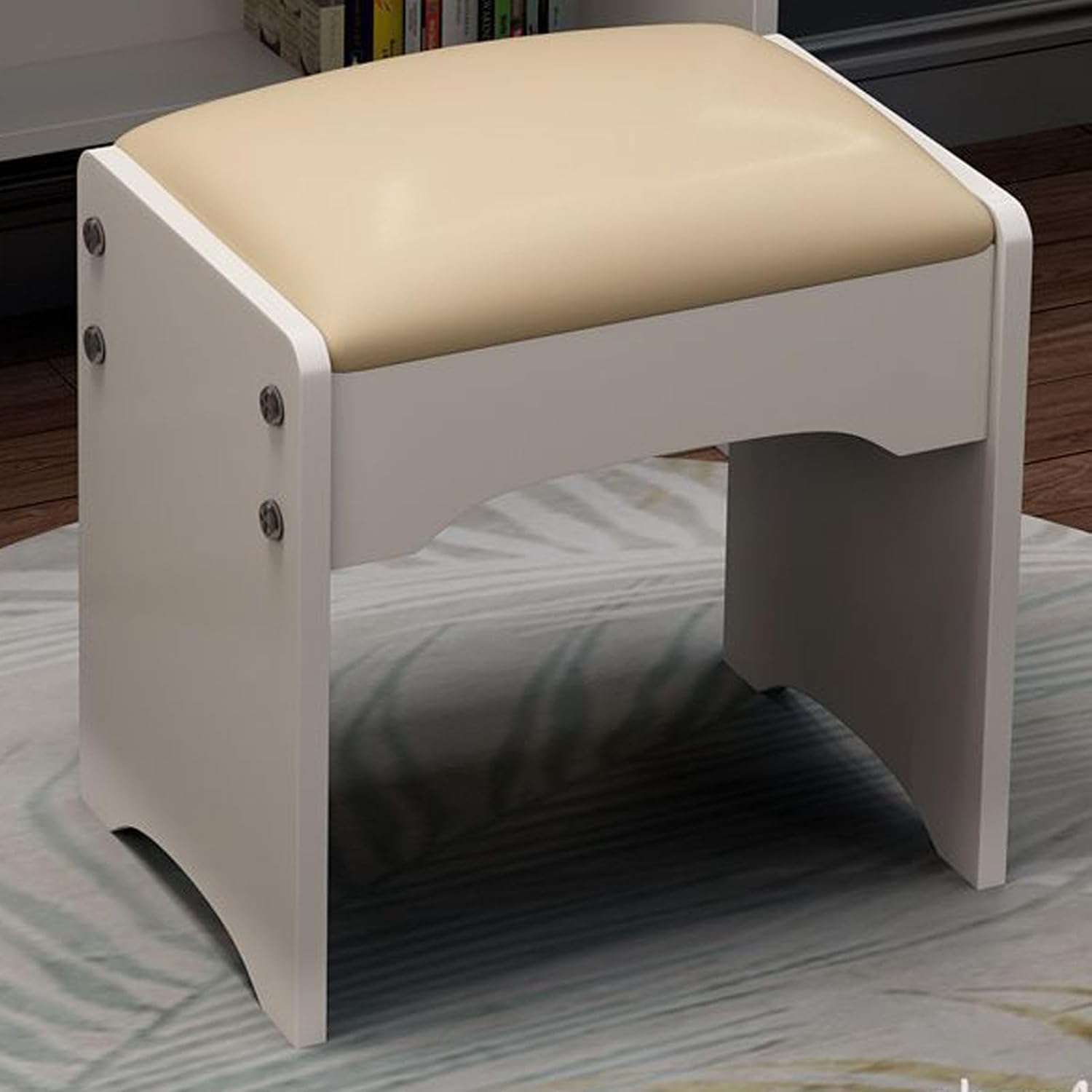 Modern Minimalist Dressing Table Vanity Desk with LED Light Mirror Stool for Bedroom (Right Cabinet)