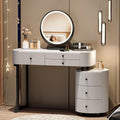 GOWE Modern Minimalist Dressing Table with Detachable Mirror and Rotatable Side Cabinet Makeup Table, Easy Assembly Vanity