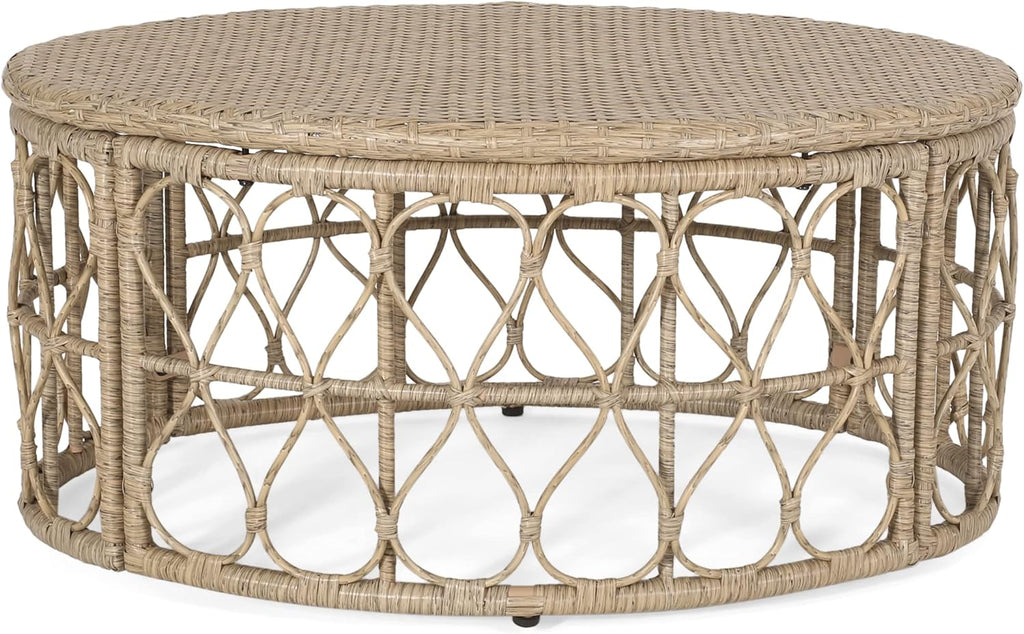 Christopher Knight Home Bruce Outdoor Coffee Table - Wicker - Light Brown