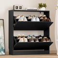 BORNOON Shoe Cabinet with 3 Flip Drawers, Hidden Wood Shoe Cabinet,Freestanding Shoe Storage Cabinet for Entryway Hallway.White. 47.2" H*31.5" W*9.45" D.